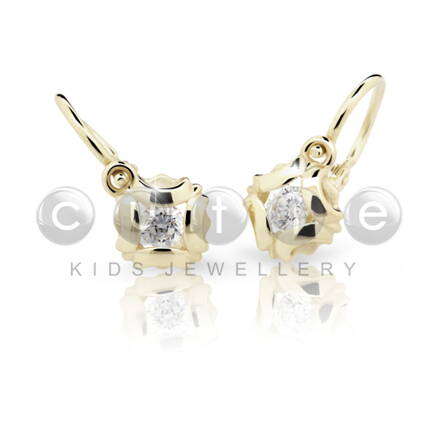 Naušnice zlaté dětské s diamantem HRDF2216
